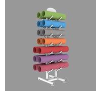 LVSEWOA Support de Rangement pour Tapis de Yoga et Skateboards au Sol - Présentoir en métal pour Salle de Sport à Domicile - Peut contenir 14 Skateboards, Snowboards ou longboards