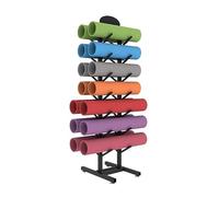 LVSEWOA Support de Rangement pour Tapis de Yoga et Skateboards au Sol - Présentoir en métal pour Salle de Sport à Domicile - Peut contenir 14 Skateboards, Snowboards ou longboards