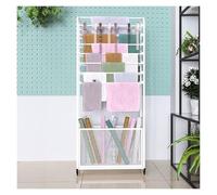 LVSEWOA Support de Rangement robuste pour Rouleaux de Tissu - Organisateur métallique pour Textiles, Papier peint et Film pour vitres, capacité de 200 kg, Conception Mobile, 165 x 30 x 100 cm (Blanc)