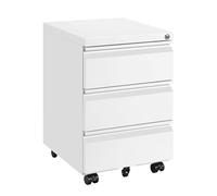 LVSTEEL Archivador Móvil con Cerradura, Cajonera, 3 Cajones, Ruedas Silenciosas, Con 4 llaves, Archivador Dbajo del Escritorio Para Oficina, Completamente Ensamblado