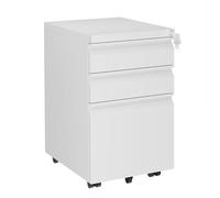 LVSTEEL Archivador Móvil con Cerradura, Cajonera, 3 Cajones, Ruedas Silenciosas, con 4 Llaves, Archivador Dbajo del Escritorio para Oficina, Completamente Ensamblado, Adecuado para A4 / Carta