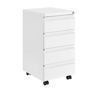 LVSTEEL Archivador Móvil con Cerradura, Cajonera, 4 Cajones, Ruedas Silenciosas, Con 4 llaves, Archivador Dbajo del Escritorio Para Oficina, Completamente Ensamblado