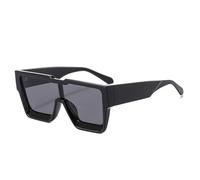 LVTFCO Gafas de sol cuadradas de gran tamaño de una pieza para mujer, gafas de sol retro para hombre y deportes al aire libre, gafas de sol UV400, gafas naranjas y verdes, negro gris, talla única