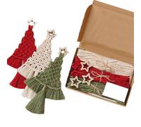 LVTFCO Kit de macramé de adorno de Navidad para principiantes, árbol de Navidad de punto, manualidades, colgar escrito con instrucciones de decoración, kit de tablero para principiantes, ideas de