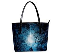 LVTISEE Beautiful Night at the Moonlight Bolso de mano para mujer, de piel sintética, bolso de hombro para el trabajo, viajes