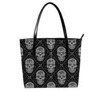 LVTISEE Day of the Dead - Bolso de mano con estampado floral para mujer, de piel sintética, para el trabajo, viajes