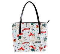LVTISEE Happy Christmas - Bolso de mano de piel sintética para mujer, diseño de osos polares