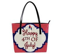 LVTISEE Happy July 4th Independence Day - Bolso de mano para mujer, de piel sintética, para el trabajo, viajes