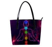 LVTISEE Human System of Chakras - Bolso de mano para mujer, de piel sintética, bolso de mano para el trabajo, viajes