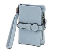 LVUNZJCA Billetera Corta para Mujeres Cartera Corta for Mujer Cartera con cinturón multifunción Suave de PU con Cremallera(B)