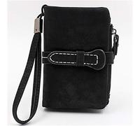 LVUNZJCA Billetera Corta para Mujeres Cartera Corta for Mujer Cartera con cinturón multifunción Suave de PU con Cremallera(E)