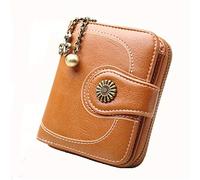 LVUNZJCA Billetera Corta para Mujeres Cartera de Cuero for Mujer con Bloqueo RFID Cartera pequeña con Bolsillo con Cremallera Plegable(A)