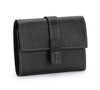 LVUNZJCA Billetera Corta para Mujeres Cartera for Mujer con Cremallera Monedero de Cuero Clip Triple Triple(Schwarz)