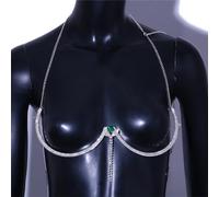 LVUNZJCA Cadenas de Cuerpo Brazalete con borlas de Esmeralda y Diamantes de imitación Cadena for el Cuerpo con Diamantes de imitación delicados para Mujer
