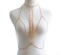 LVUNZJCA Cadenas de Cuerpo Cadena de Cuerpo de Bikini for Mujer Cadena de Sujetador de Cuerpo de Diamantes de imitación para Mujer