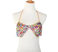 LVUNZJCA Cadenas de Cuerpo Cadena de Cuerpo de Mujer Collar de lencería Sexy Bikini de Hojas de Colores para Mujer