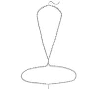 LVUNZJCA Cadenas de Cuerpo Cadena de Pecho de Diamantes de imitación Cruz Cadena de Cuerpo de Diamantes de imitación Simple para Mujer