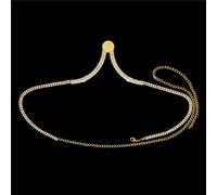 LVUNZJCA Cadenas de Cuerpo Cadena de Sujetador de Belleza Sexy for Club Nocturno con Monedas de Diamantes de imitación for Mujer para Mujer(Gold_One Size)