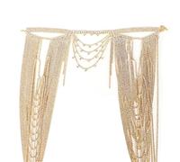 LVUNZJCA Cadenas de Cuerpo Cadena for el Cuerpo en el Hombro, Accesorios de joyería for Fiestas para Mujer(Gold_Free)