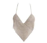 LVUNZJCA Cadenas de Cuerpo Chaleco Triangular Brillante con Escote sin Espalda for Discoteca for Mujer para Mujer