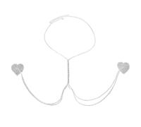 LVUNZJCA Cadenas de Cuerpo Pegatinas sexys de Diamantes de imitación for el Pecho, Accesorios de Bikini con Cadena for el Pecho y Cuello Colgante para Mujer(Silver_One Size)