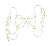 LVUNZJCA Cadenas de Cuerpo Vestido de Bikini con Sujetador y Perlas de imitación Sexy con Cadena Corporal para Mujer