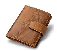 LVUNZJCA Cartera corta de piel para hombre, tarjetero, tarjetero de visita, Brown, 10x12.5x2cm