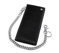 LVUNZJCA Cartera de Cadena para Hombre Billetera de Hombre Billetera Larga de Cuero Negro for Billetes de Hombre