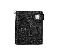 LVUNZJCA Cartera de Cadena para Hombre Cartera Hombre Piel Calavera Punk Rock Cartera Corta Antirrobo Cadena
