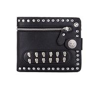 LVUNZJCA Cartera de Cadena para Hombre Cartera Personalizada Corta Horizontal de Moda Calavera Punk de Moda