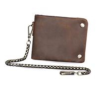 LVUNZJCA Cartera de Cadena para Hombre Estuche for Efectivo con Tarjeta de Cuero Crazy Horse de Calidad Vintage con diseño Masculino