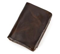 LVUNZJCA Cartera de Hombre Cartera de Cuero Monedero Cartera Corta Triple con posición for Varias Tarjetas Cartera