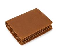 LVUNZJCA Cartera de Hombre Cartera de Cuero Vintage Cartera Corta de Cuero Monedero con Cremallera Cartera Plegable Cartera(Reddish Brown)