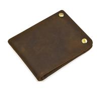 LVUNZJCA Cartera de Hombre Cartera Vintage Cartera Corta de Cuero Cartera Plegable clásica for Hombre Cartera(Dark Brown)