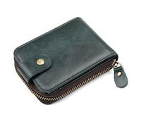 LVUNZJCA Cartera de Hombre Tarjetero de Cuero Cartera de identificación Monedero de Cuero de Capa Superior Tarjetero RFID Cartera(Azul)