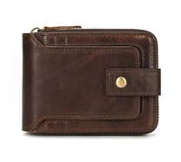 LVUNZJCA Cartera de Hombre Tarjetero de Piel con Cremallera Cartera(marrón)