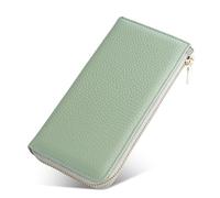 LVUNZJCA Cartera de Mujer Cartera de Cuero con Cepillo antirrobo RFID for Mujer Cartera de Mano Larga con Siete Cremalleras Monedero de Mujer