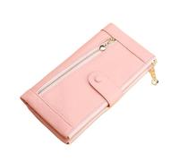 LVUNZJCA Cartera de Mujer Cartera de Cuero for Mujer, Cartera, Bolso con Cremallera, Bolso de Mano for teléfono móvil Monedero de Mujer(Rosado)