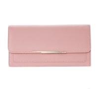 LVUNZJCA Cartera de Mujer Cartera for Mujer Cartera con Clip for múltiples Posiciones for Tarjetas Monedero de Mujer(Rosado)