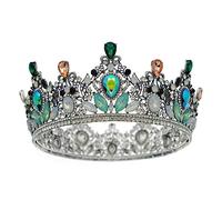 LVUNZJCA Corona de Tiara Accesorios de Vestido de Fiesta de graduación de Gran Corona barroca Vintage para Fiesta de Cumpleaños(A_One Size)