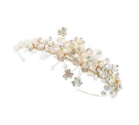 LVUNZJCA Corona de Tiara Corona de Novia de Boda con Accesorios for el Cabello de Diamantes de imitación en Forma de corazón para Fiesta de Cumpleaños(Gold_Free)