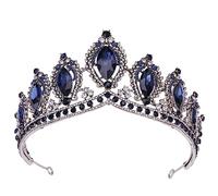 LVUNZJCA Corona de Tiara Corona de Novia Tocado Barroco con Diamantes para Fiesta de Cumpleaños(A_One Size)