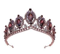 LVUNZJCA Corona de Tiara Corona de Novia Tocado Barroco con Diamantes para Fiesta de Cumpleaños(B_One Size)