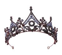 LVUNZJCA Corona de Tiara Corona de Tiara Vintage con Corona de Novia barroca de Cristal para Fiesta de Cumpleaños(Schwarz)
