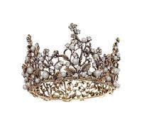 LVUNZJCA Corona de Tiara Corona Nupcial Princesa Boda Tiara Cumpleaños Vintage Perla Corona para Fiesta de Cumpleaños