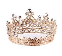 LVUNZJCA Corona de Tiara Corona Tiara for niñas for Mujer Novia Diadema Fiesta Reina Concurso Princesa para Fiesta de Cumpleaños(Gold_13.5x7cm)