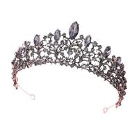 LVUNZJCA Corona de Tiara Corona Vintage Vestido Corona Cristal Diamante Nupcial Tocado para Fiesta de Cumpleaños(Schwarz)