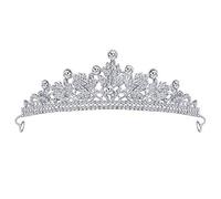 LVUNZJCA Corona de Tiara Crystal Crowns Tiaras Aleación Rhinestone Boda Boda Cumpleaños Tiaras para Fiesta de Cumpleaños
