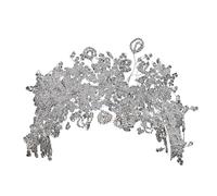 LVUNZJCA Corona de Tiara Crystal Ice Crown Headpiece Novia Accesorios de Boda para Fiesta de Cumpleaños