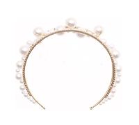 LVUNZJCA Corona de Tiara Diadema con Corona Nupcial de Perlas, Corona Hecha a Mano, Vestido de Tiara Nupcial para Fiesta de Cumpleaños